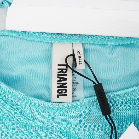 Triangl Mala Jave Blue Crochet Balconette Bikini Top (Small+) & Bottoms (XS) NWT - Picture 7 of 9